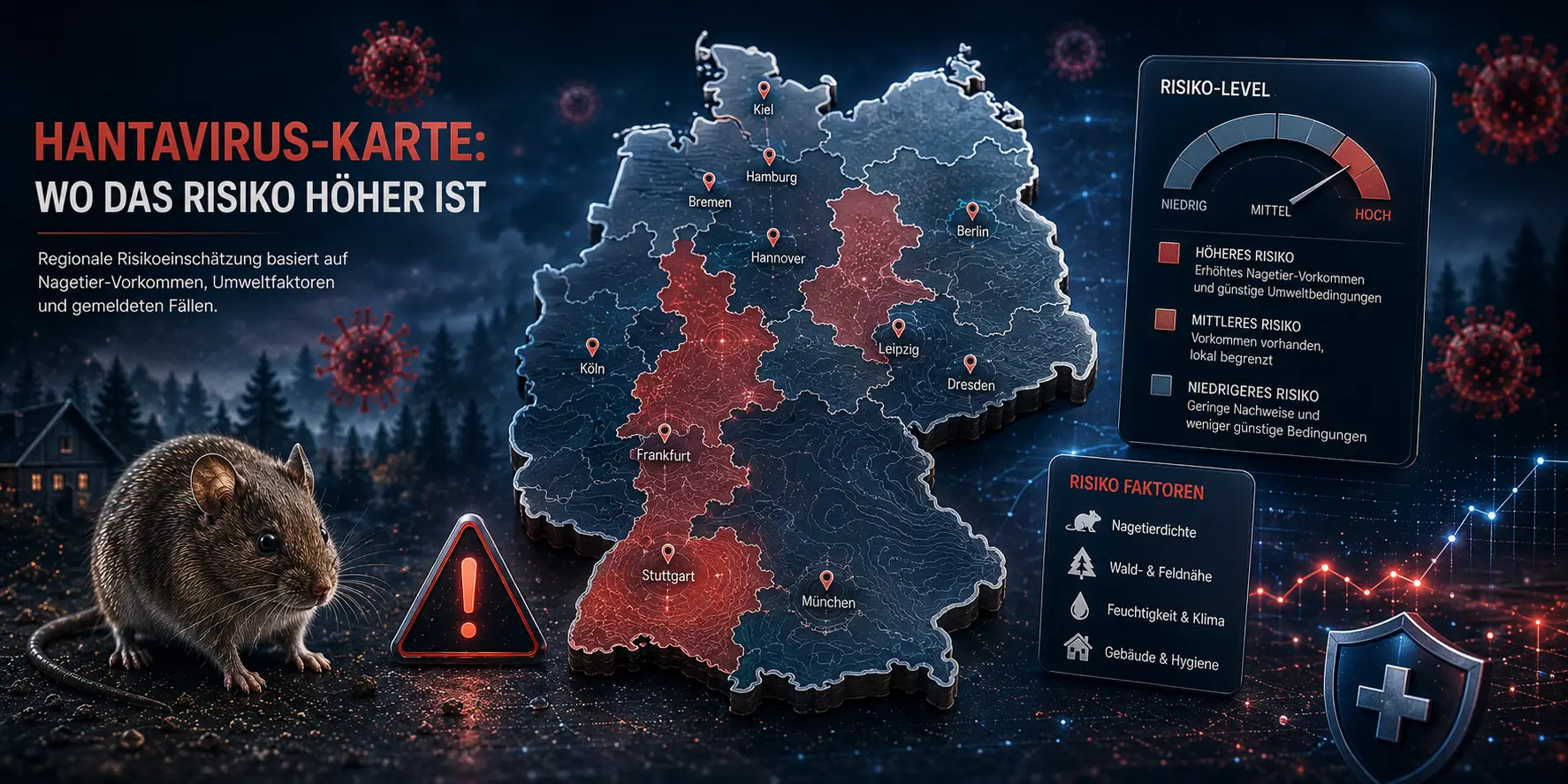 Hantavirus-Karte: wo das Risiko höher ist