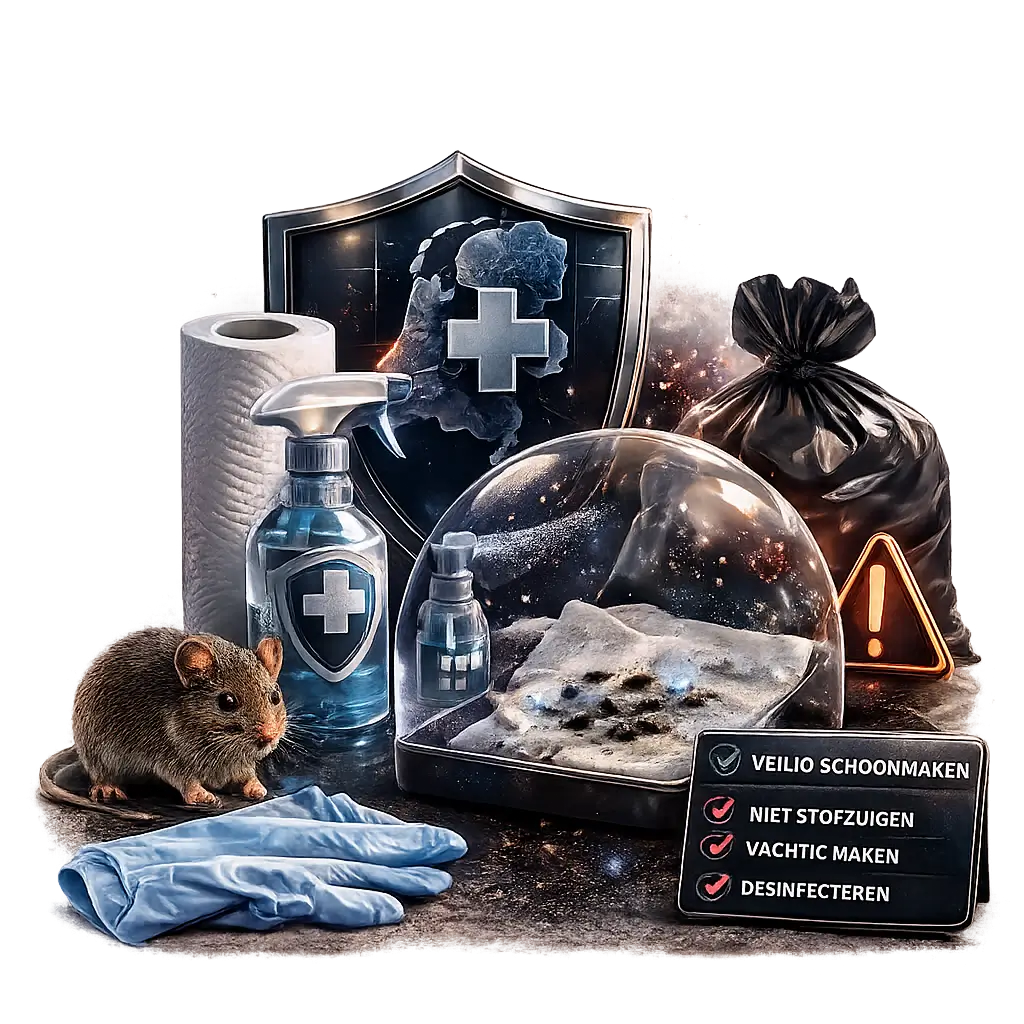 Hantavirus en schoonmaken: muizenpoep, stof en desinfectie
